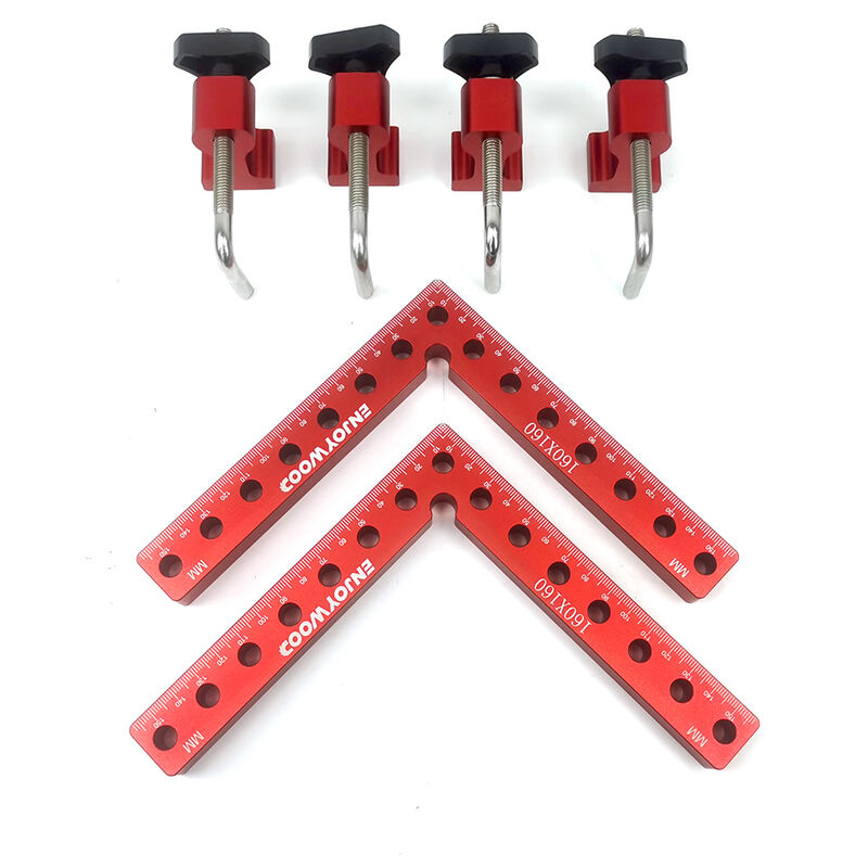 foto del prodotto 2 pz enjoywood posizionamento piazze 90 gradi 120mm in lega di alluminio righello quadrato lavoro e strumento di lavorazione del legno zebraa