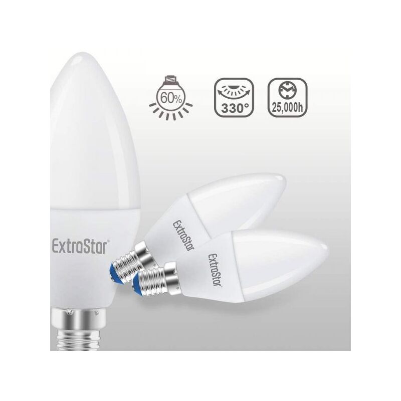 foto del prodotto 2 pz lampada a led, lampadina e14 c37 8w bianco freddo 6500k 760 lumen