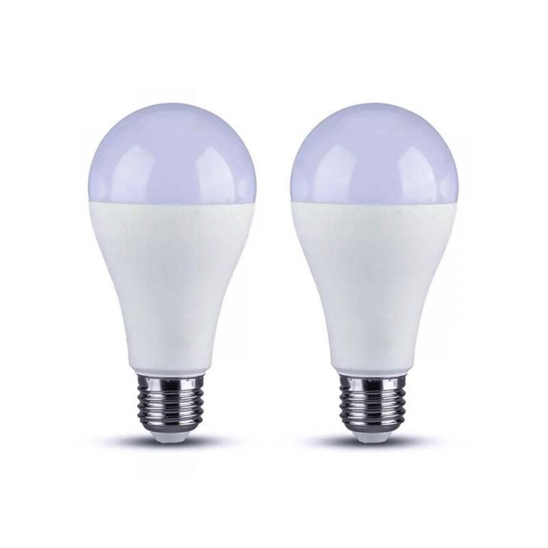 foto del prodotto 2 pz lampada a led, lampadina e27 a65 18w 2000lm bianco caldo 3000k