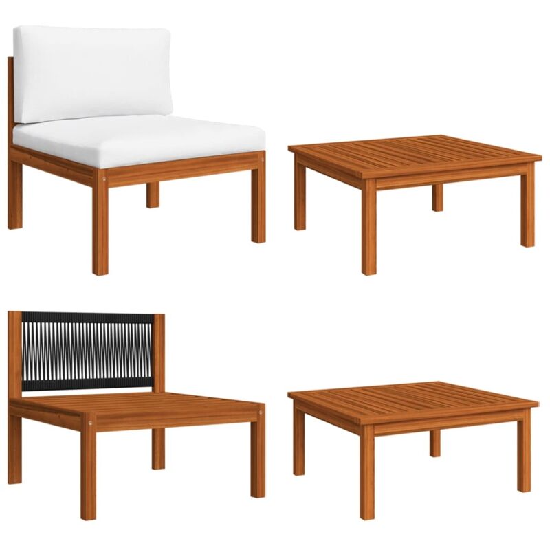 foto del prodotto 2 pz set divani da giardino,salotti da giardino,set salotto da esterno con cuscini in massello di acacia vnein333036 bonnevie