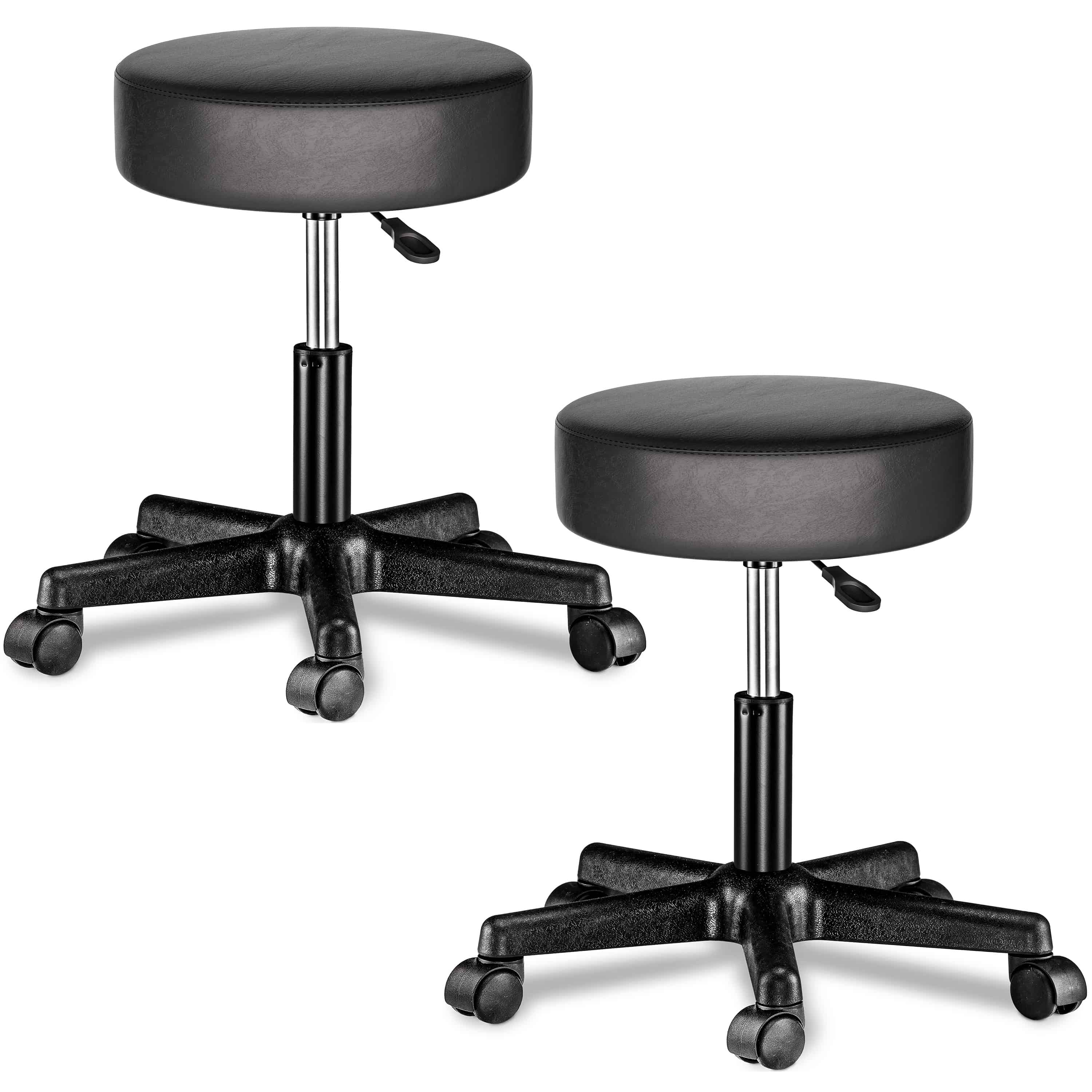 foto del prodotto 2 pz sgabello girevole nero similpelle