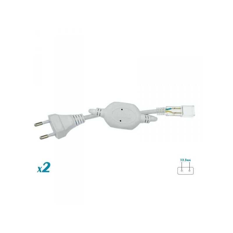 foto del prodotto 2 pz spina alimentatore trasformatore raddrizzatore 2 pin passo 13,5mm adattatore per bobina striscia led 220v mono colore fino massimo 50 metri 500w
