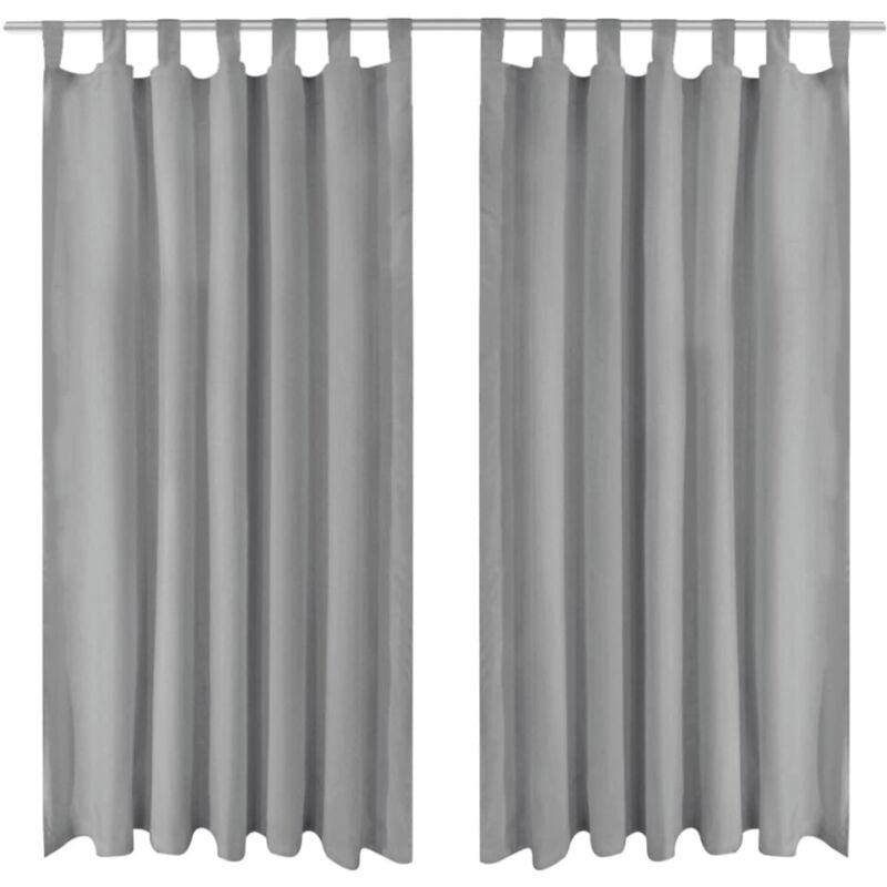 foto del prodotto 2 pz tende in micro raso con passanti 140x175 cm grigie vidaxl