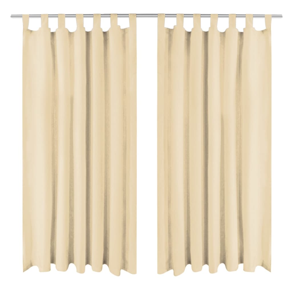 foto del prodotto 2 pz tende in micro raso con passanti 140x225 cm beige cod mxl 77769
