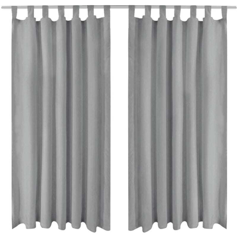 foto del prodotto 2 pz tende in micro raso con passanti 140x225 cm grigie vidaxl