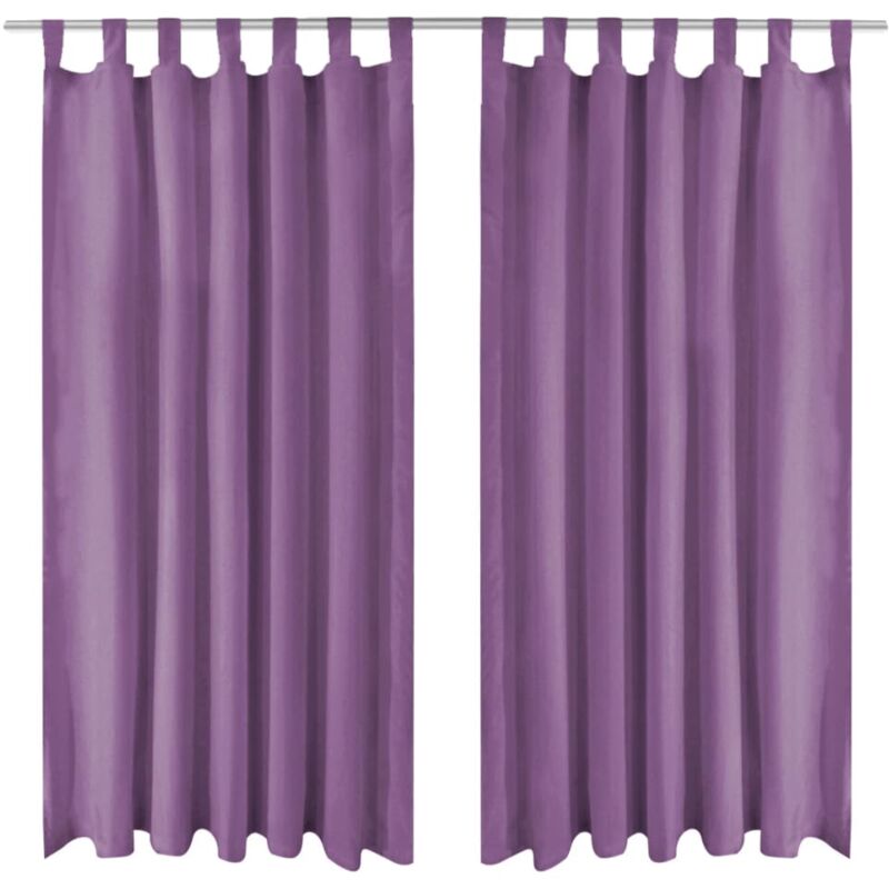 foto del prodotto 2 pz tende in micro raso con passanti 140x225 cm lilla vidaxl