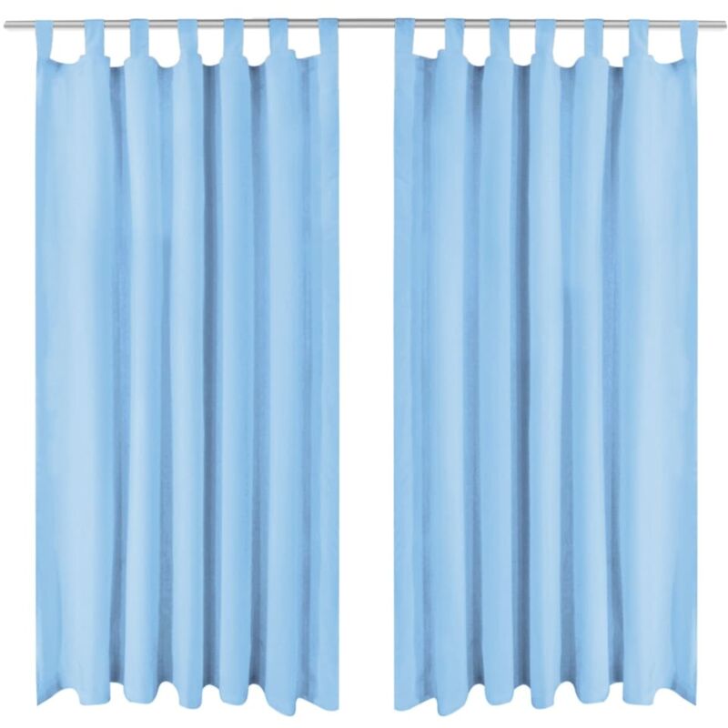 foto del prodotto 2 pz tende in micro raso con passanti 140x225 cm turchesi vidaxl