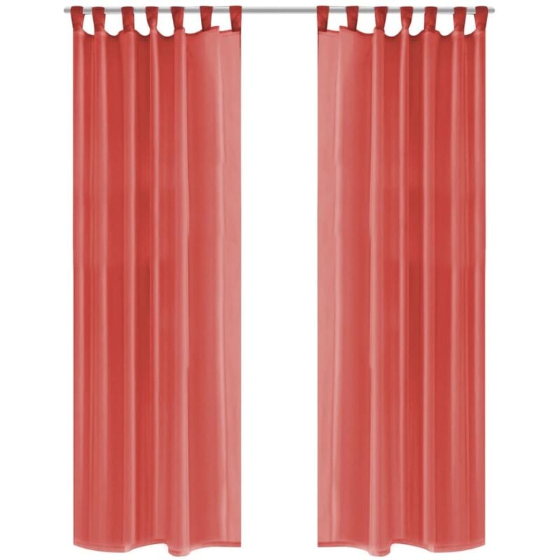 foto del prodotto 2 pz tende in voile 140x225 cm rosso vidaxl