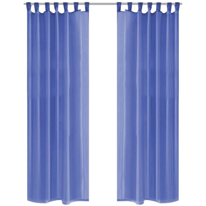 foto del prodotto 2 pz tende in voile 140x245 cm blu reale vidaxl