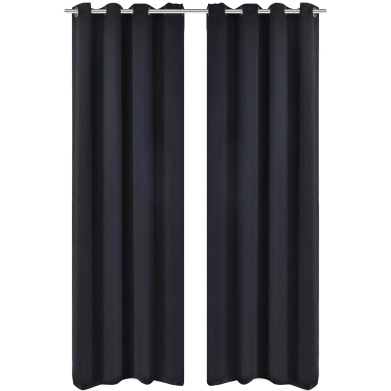 foto del prodotto 2 pz tende oscuranti con occhielli in metallo 135x175 cm nere vidaxl