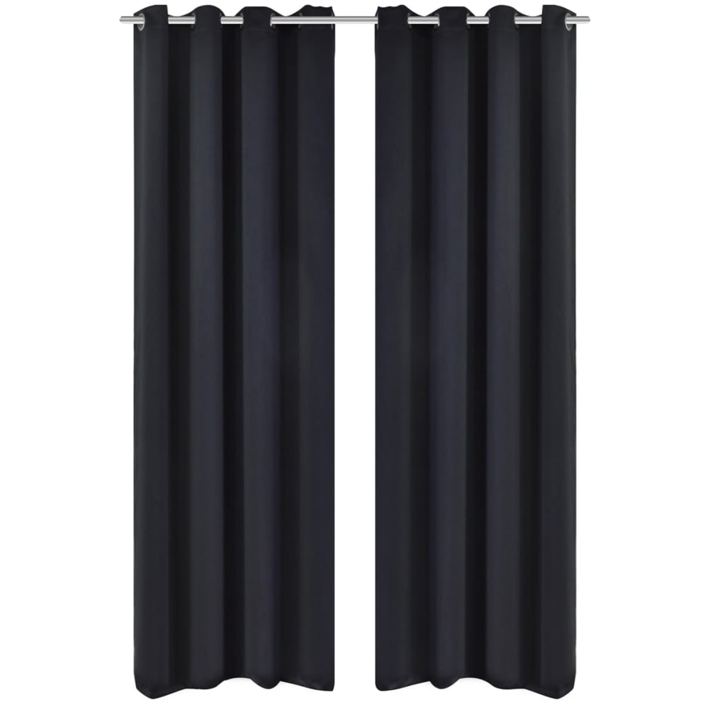 foto del prodotto 2 pz tende oscuranti con occhielli in metallo 135x175 cm nerecod mxl 104074