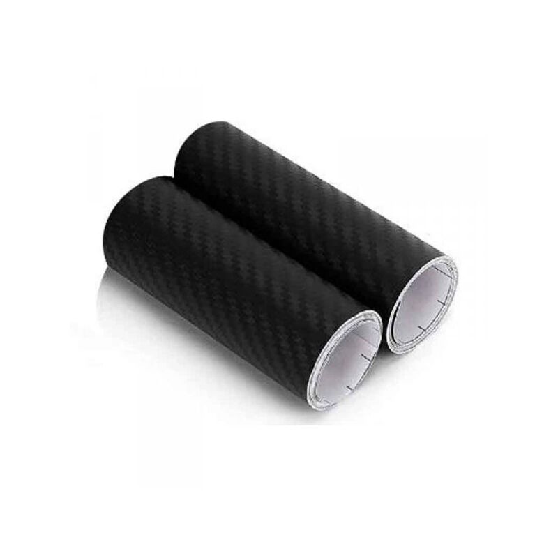 foto del prodotto 2 rotoli pellicola adesiva carbonio nero 13cm x 500cm effetto 4d per auto e moto