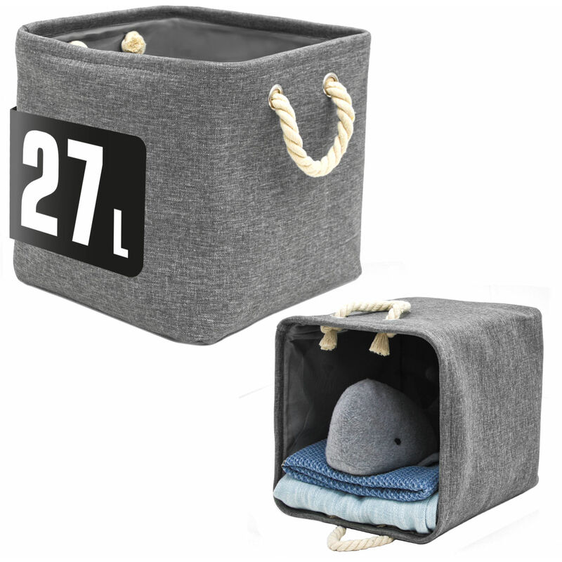 foto del prodotto 2 scatole portaoggetti 30x30x30 cm - compatibili con kallax - scatole di stoffa