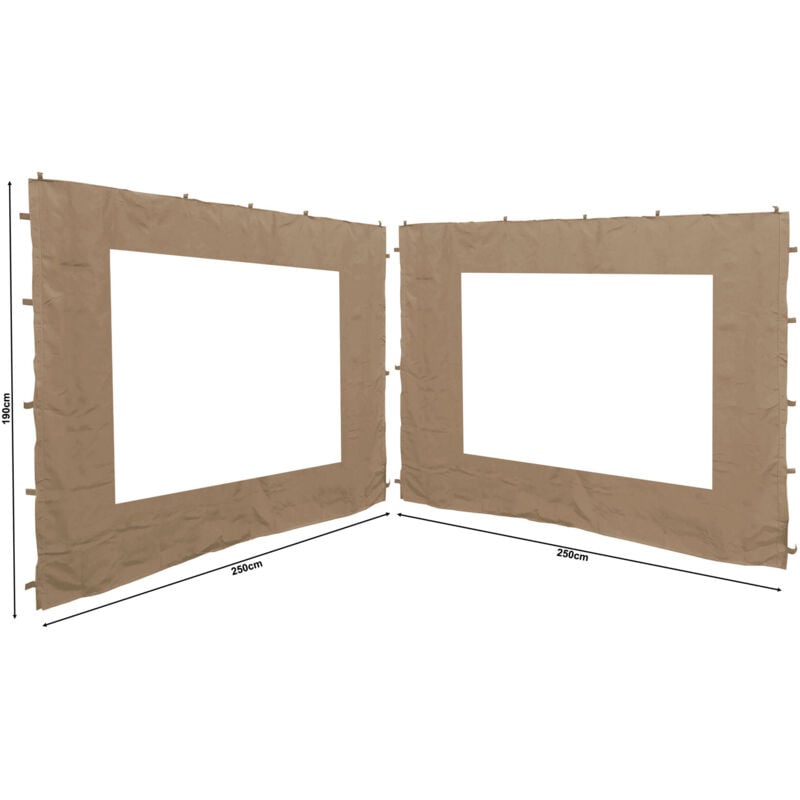 foto del prodotto 2 seitenteile 250x190cm f r gartenpavillon antik pavillon partyzelt 3x3m seitenwand sand