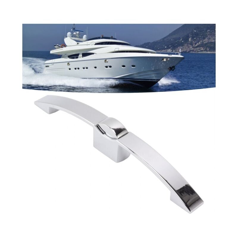 foto del prodotto 2 set chiusure per armadietto con manopole, serratura con manopola per armadietto con maniglia per camper, barca, distanza tra i fori 160mm cromato 