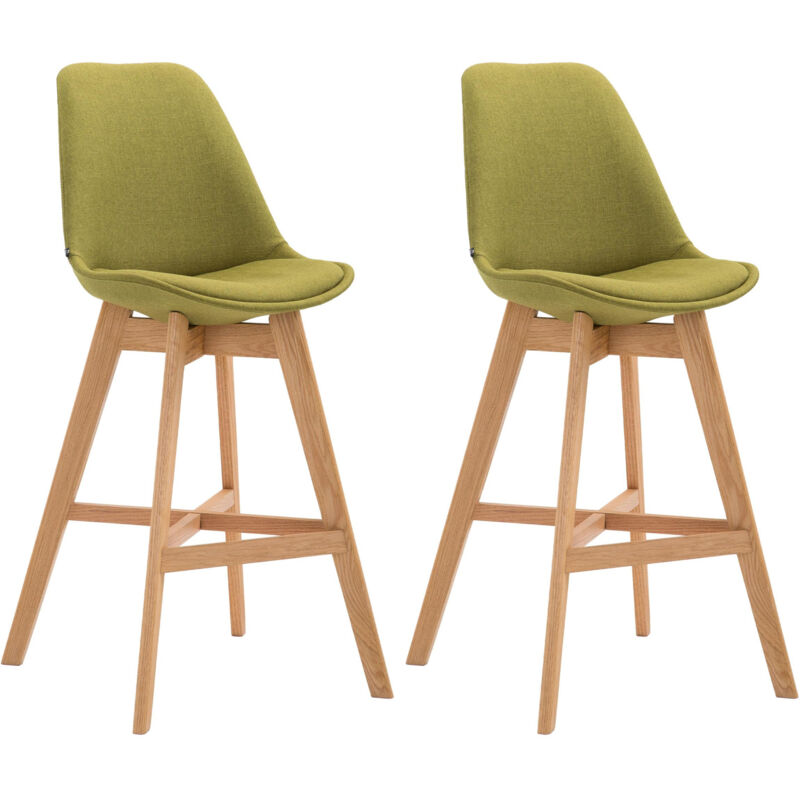 foto del prodotto 2 sgabelli design cannes in tessuto verde natura