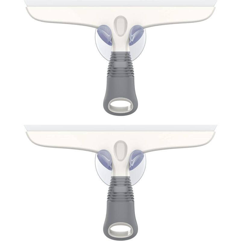 foto del prodotto 2 spatole in silicone con supporto a ventosa, spatola multiuso per vetri, parabrezza auto, finestre, porta doccia, bagno, spatola uso generale