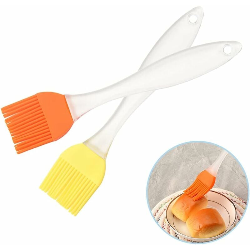 foto del prodotto 2 spazzole da cucina, spazzole in silicone, cucina in silicone, spazzole per barbecue, pennelli da pasticceria, per barbecue, torte, cottura al