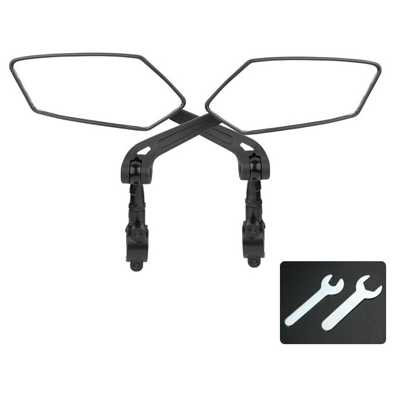 foto del prodotto 2 specchietti per bici specchietto retrovisore per scooter elettrico specchietto retrovisore per bicicletta regolazione a 360 compatibile con tutti