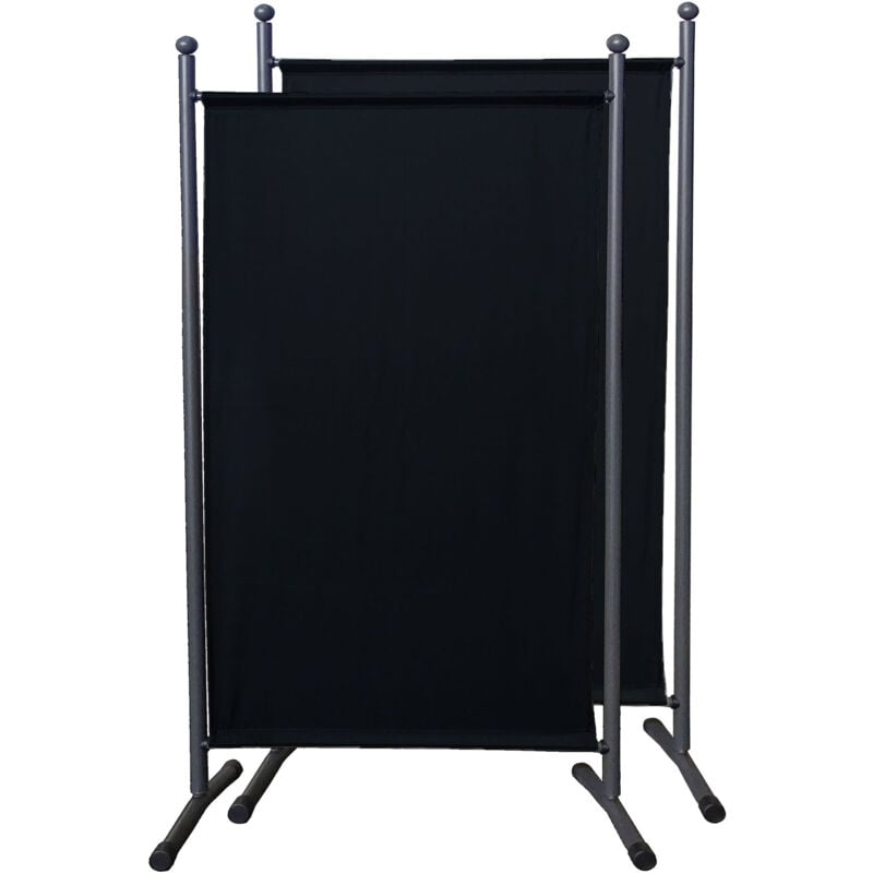 foto del prodotto 2 st ck paravent 180 x 78 cm stoff raumteiler klein stellwand trennwand balkon sichtschutz schwarz