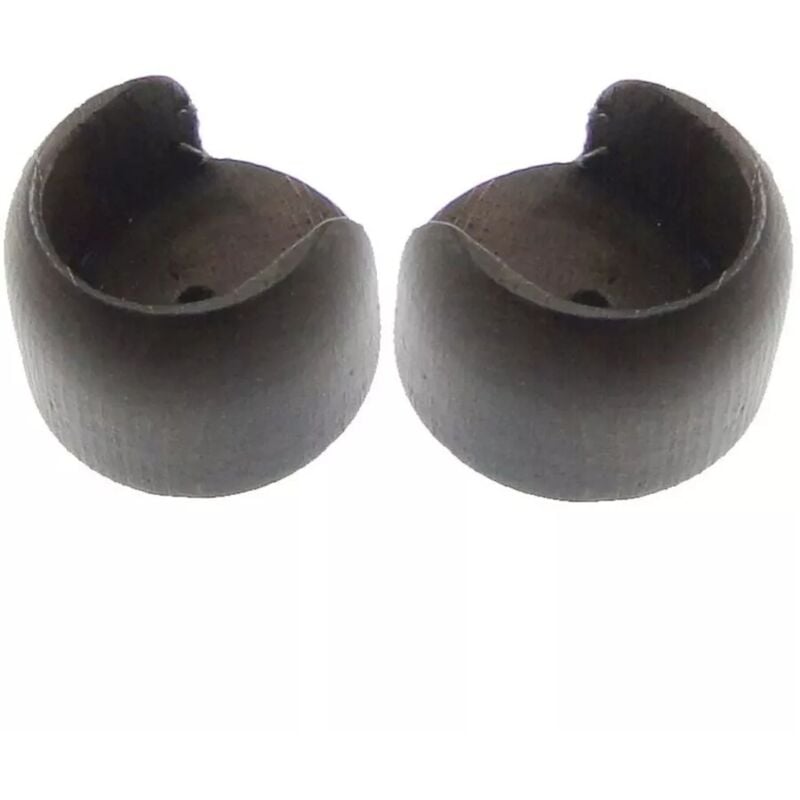 foto del prodotto 2 supporti parete parete per bastone 28mm colore noce.