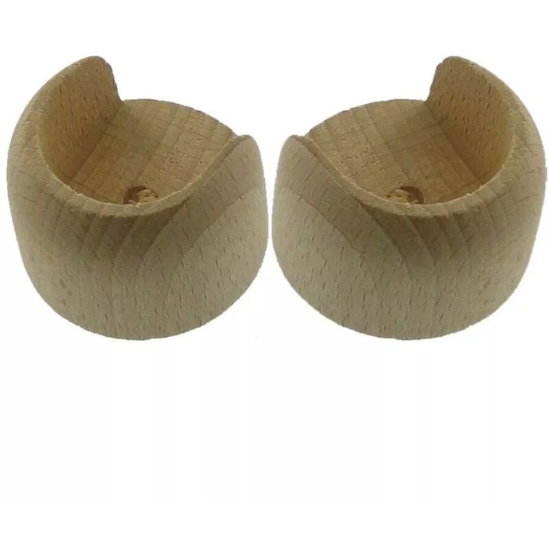 foto del prodotto 2 supporti parete parete per bastone 28mm sbiancato.