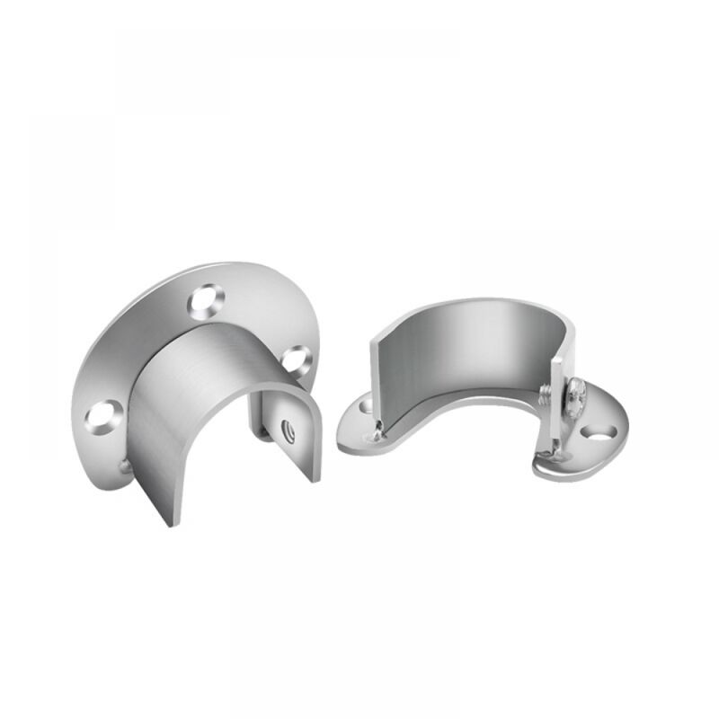 foto del prodotto 2 supporti per asta per tende in argento, presa a forma di u, supporto per asta per guardaroba, estremit per asta per guardaroba, apertura da 27 mm,