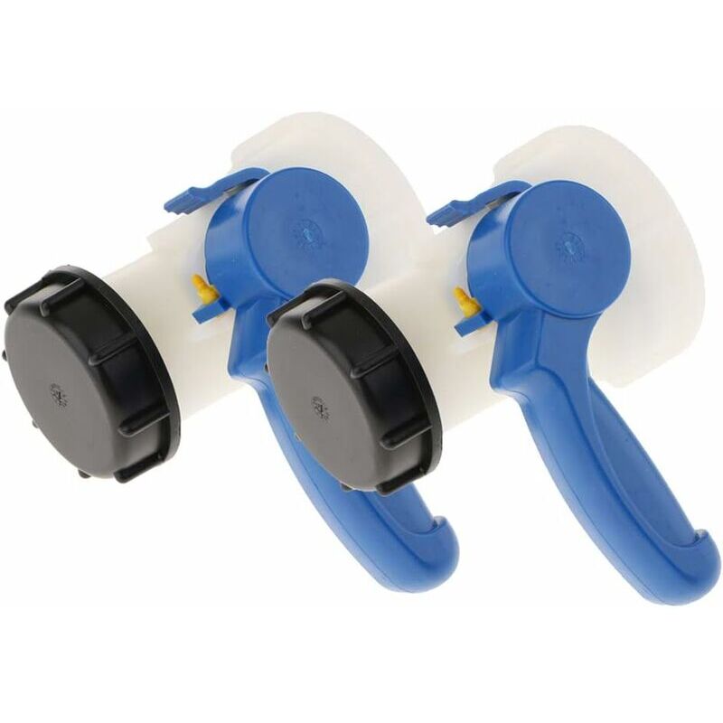 foto del prodotto 2 valvole a farfalla in pp con adattatore dado da 62 mm per serbatoio ibc da 1000 litri ulisem
