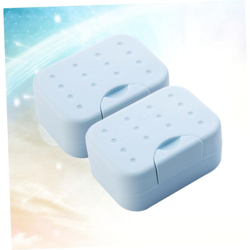 foto del prodotto 2 x contenitori per sapone da viaggio, portasapone con coperchio, contenitore per sapone in plastica, portasapone facile da pulire per bagno, doccia