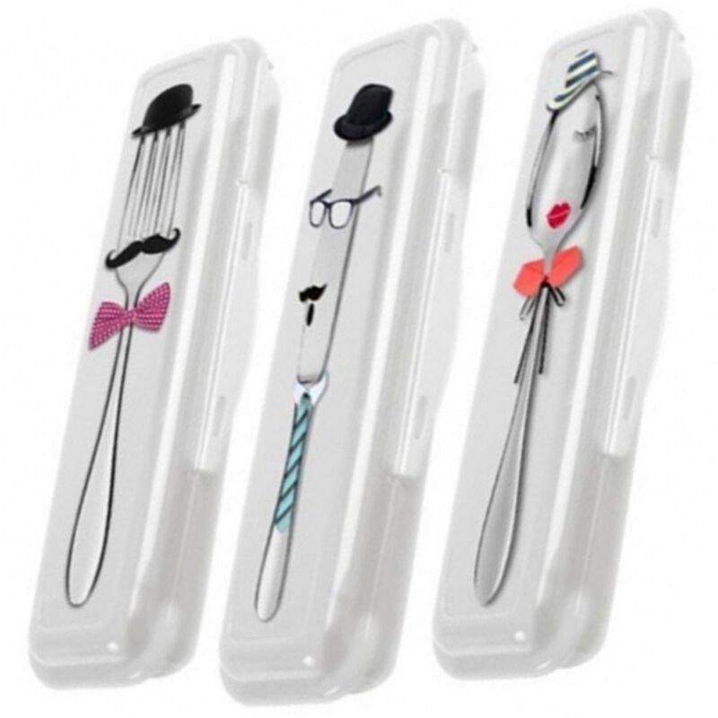 foto del prodotto 2 x custodia portaposate posate forchette coltello porta da pranzo scuola trade shop traesio