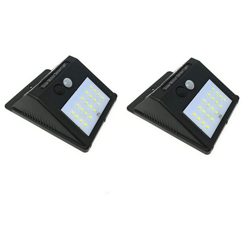 foto del prodotto 2 x faro 20 led con pannello solare e sensore di movimento faretto crepuscolare tempo di saldi