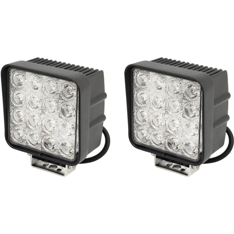 foto del prodotto 2 x faro 48w quadrato faretto led da lavoro 16 led da 3w profondit auto barca tempo di saldi