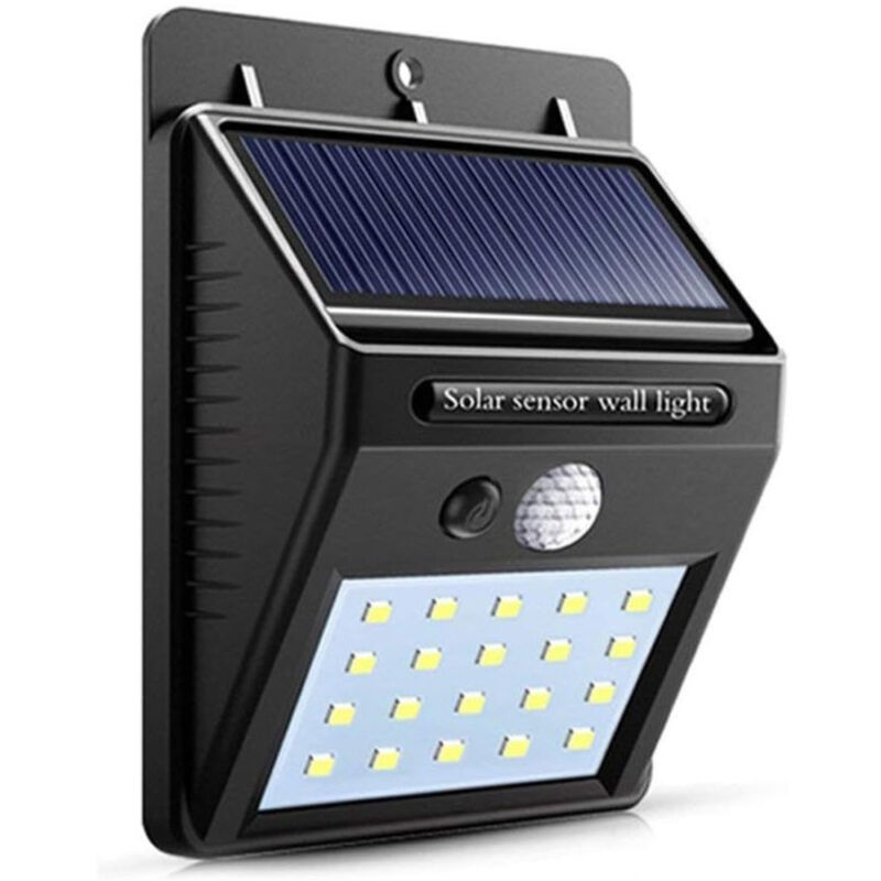 foto del prodotto 2 x faro solare da esterno faretto fotovoltaico sensore lampada led trade shop traesio