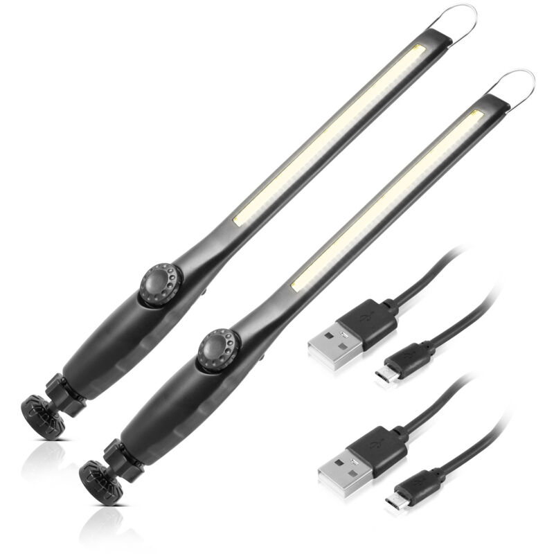 foto del prodotto 2 x luce da lavoro a led al 300 st con batteria ricaricabile integrata, connessione usb stahlwerk