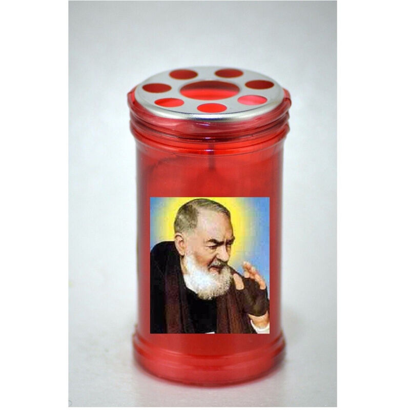 foto del prodotto 2 x lumino votivo di padre pio san pio candela di cera votiva antivento - - trade shop traesio