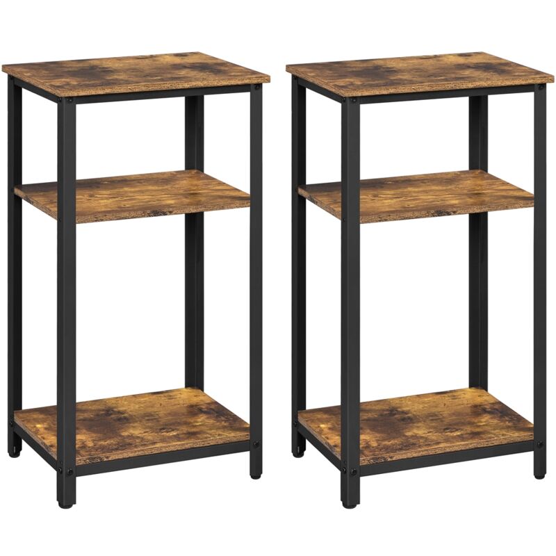 foto del prodotto 2 x mesas auxiliares r stica 45 x 35 x 75 cm estilo vintaje para sal n de caf mesitas de noche para sala de estar dormitorio recepci n yaheetech