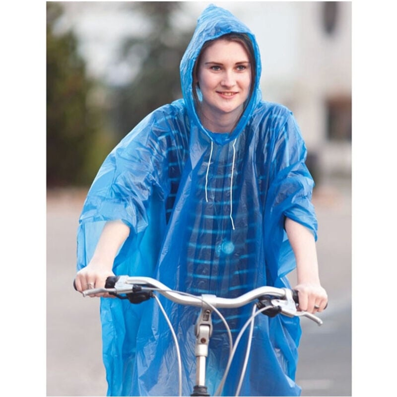 foto del prodotto 2 x poncho impermeabile mantello universale con cappuccio mantella pioggia vento trade shop traesio