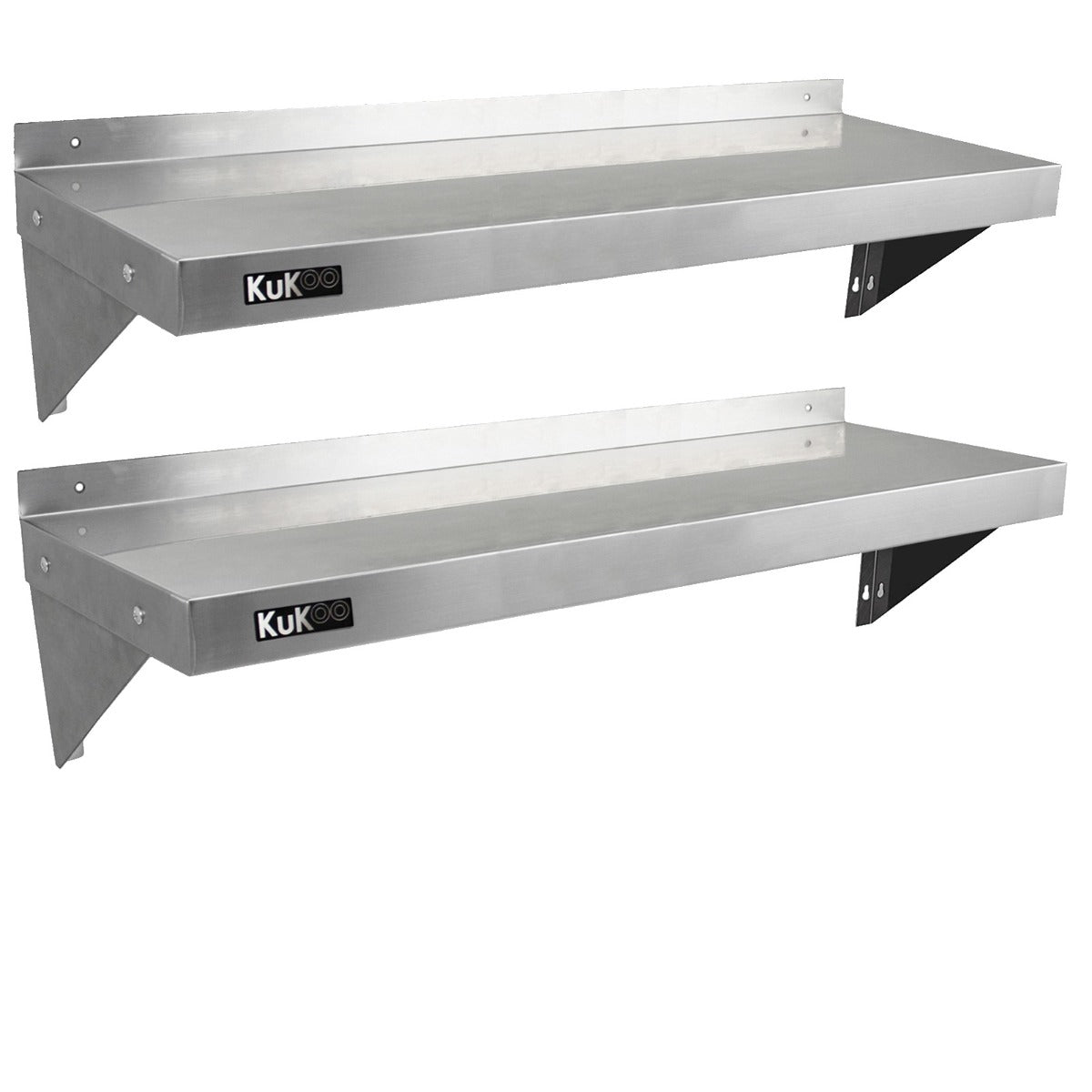 foto del prodotto 2 x ripiani in acciaio inox cucina commerciale mensole muro e staffe 125 x 30 cm