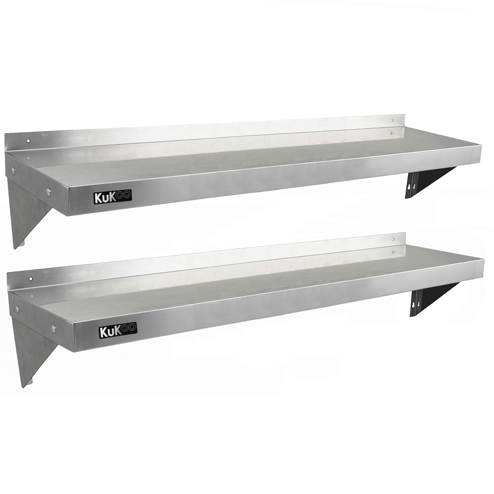 foto del prodotto 2 x ripiani in acciaio inox cucina commerciale mensole muro e staffe 140 x 30 cm