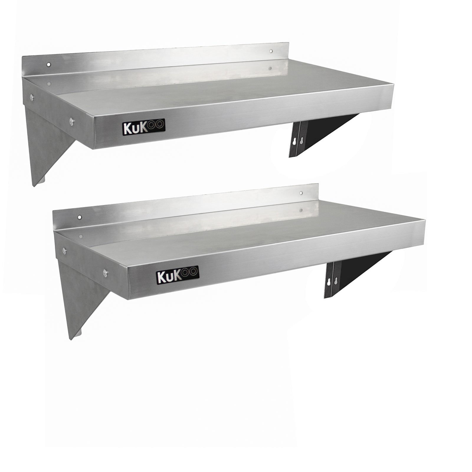 foto del prodotto 2 x ripiani in acciaio inox cucina commerciale mensole muro e staffe 90 x 30 cm