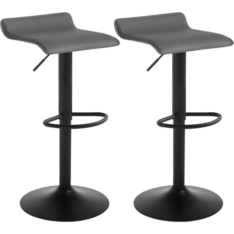 foto del prodotto 2 x sgabelli da bar girevole sedia per cucina rivestimento in ecopelle grigio woltu