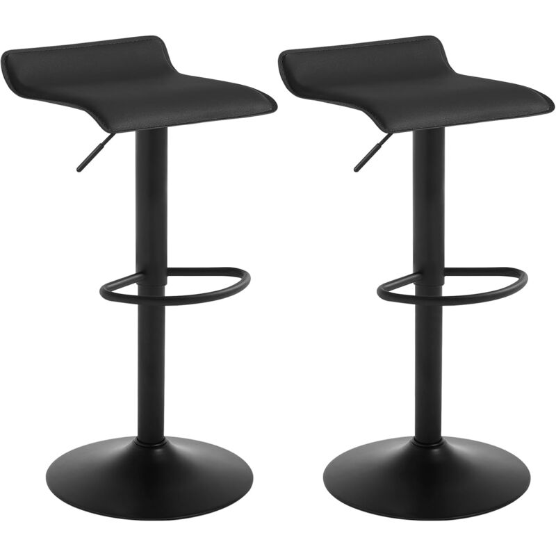 foto del prodotto 2 x sgabelli da bar girevole sedia per cucina rivestimento in ecopelle nero woltu