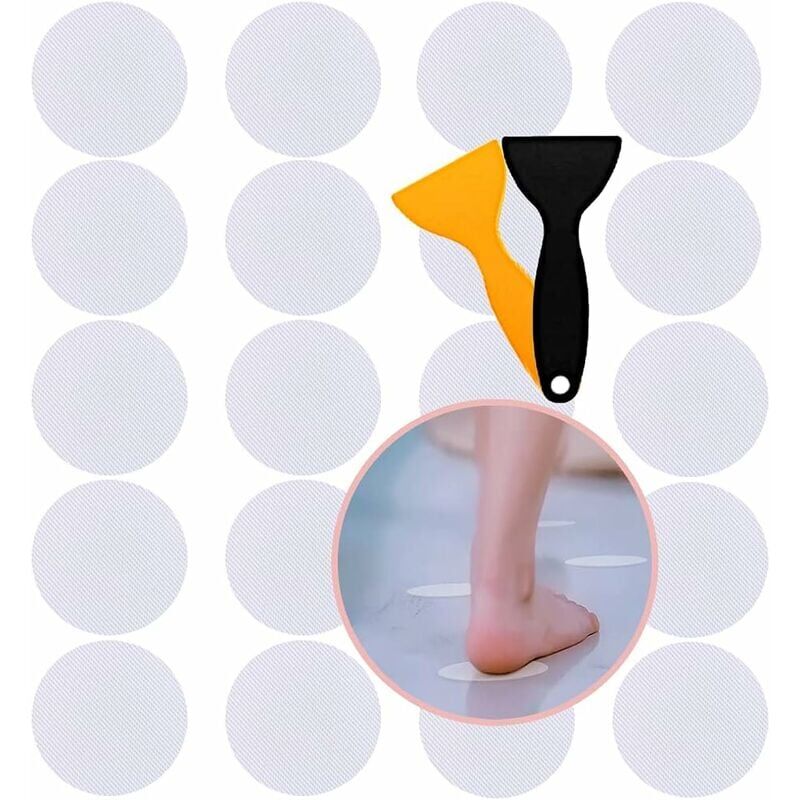 foto del prodotto 20 adesivi antiscivolo per vasca da bagno, adesivi antiscivolo circolari, adesivi antiscivolo, adesivi per doccia, per bagno, scale, doccia,