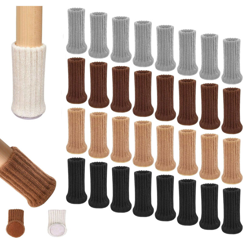 foto del prodotto 20 coprigambe per sedie, calzini per sedie imbottiti antiscivolo per mobili, proteggi gambe per gambe di sedie per protezione del pavimento beige