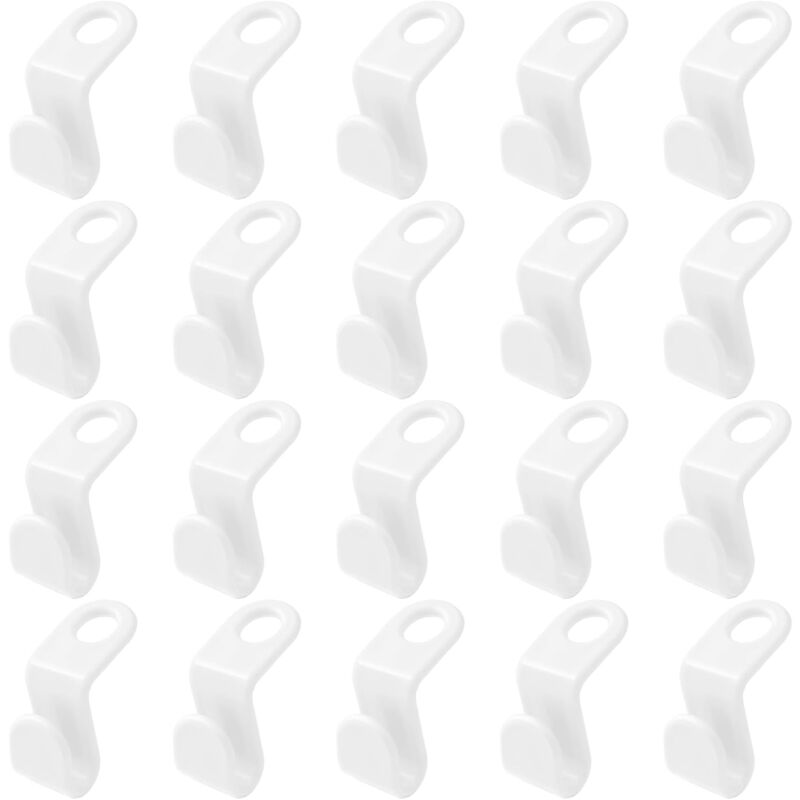 foto del prodotto 20 ganci appendiabiti, ganci salvaspazio, ganci salvaspazio per grucce, clip di estensione per ganci, gancio appendiabiti a cascata, organizer per