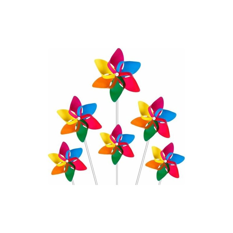foto del prodotto 20 girandola a vento per giardino e bambini, design arcobaleno, resistenti ai raggi uv e alle intemperie, decorazione da giardino, articoli per feste