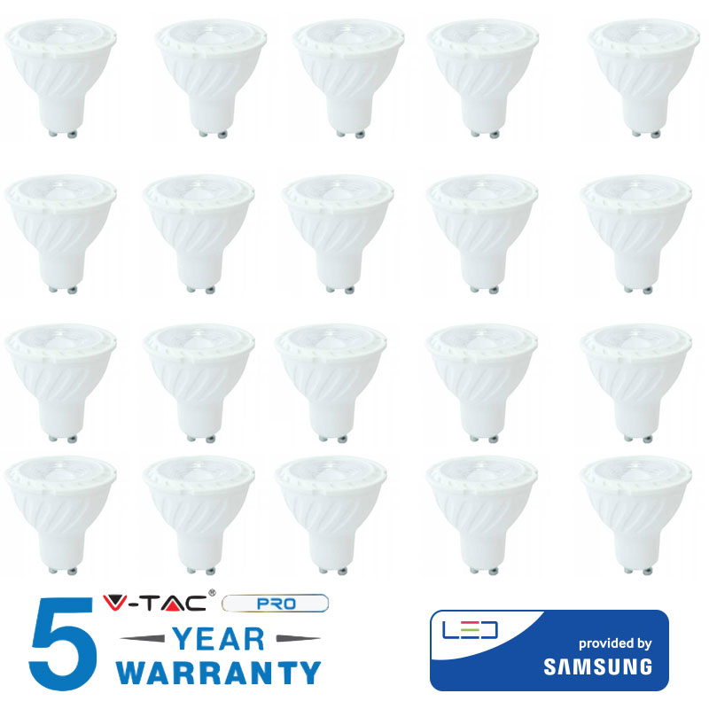 foto del prodotto 20 lampadine led gu10 6 w faretto samsung dimmerabile luce naturale