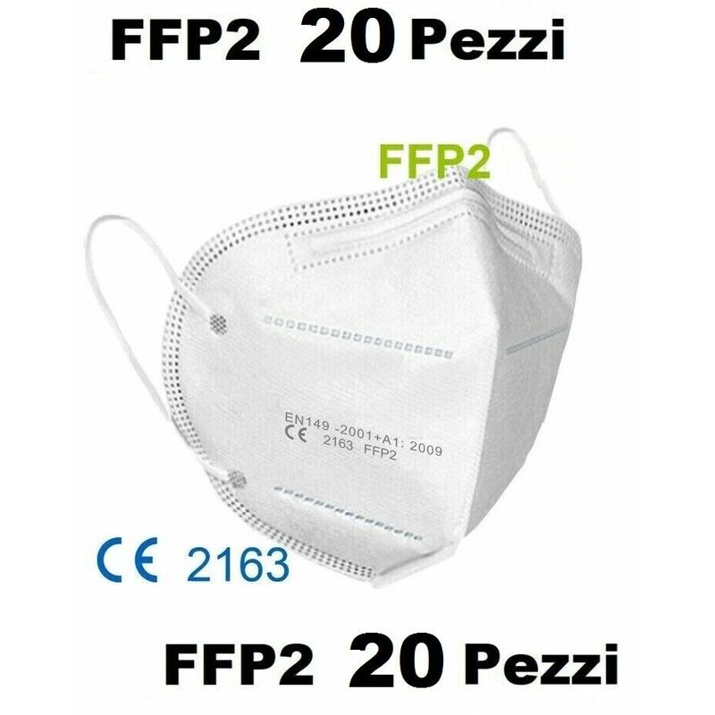 foto del prodotto 20 mascherine protettive ffp2 kn95 certificate ce 2163 mascherina senza valvola