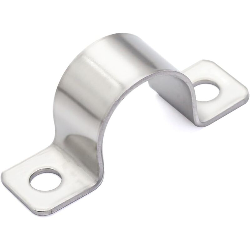 foto del prodotto 20 pezzi 2 fori fascette stringitubo fascetta stringitubo carburante 304 acciaio inox morsetti a u per fissaggio tubo 20 mm