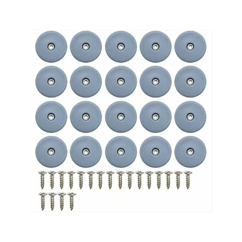 foto del prodotto 20 pezzi 22 mm cuscinetti rotondi per mobili con viti in teflon per mobili cuscinetti per sedie da inchiodare scivoli per mobili